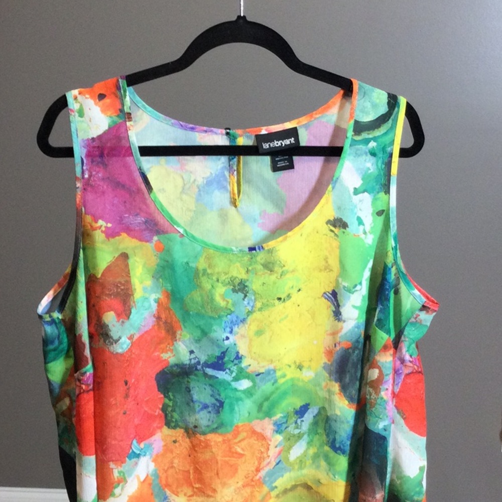 18/20 Lane Bryant Colorful Boho Abstract Print Sleeveless Top - Picture 5 of 14